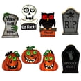 thumbnail image 5 of Madera Para Halloween, 3 Uds., Diseño De Lápida De Calabaza Fantasma, Adornos De Escritorio Para Decoración De Halloween Speravity HA040736-03, 5 of 5