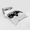 thumbnail image 3 of Ambesonne Vintage Bedding Set 3 Pcs, Classic Car Silhouette, Twin, Black White, 3 of 3