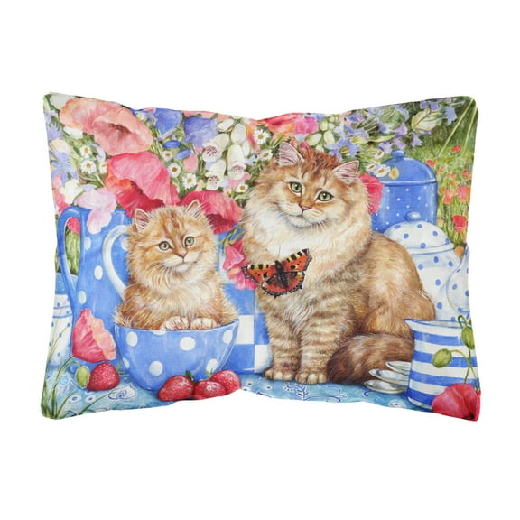 Carolines Treasures CDCO0200PW1216 Blue Cats Fabric Decorative Pillow 12H x16W multicolor