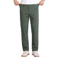 thumbnail image 5 of MEILIHUA Men's Regular Fit Casual Work Pants, Stretch Dress Pants with Flex Waist, Flat Front Golf Trousers for Spring Summer, 5 of 9