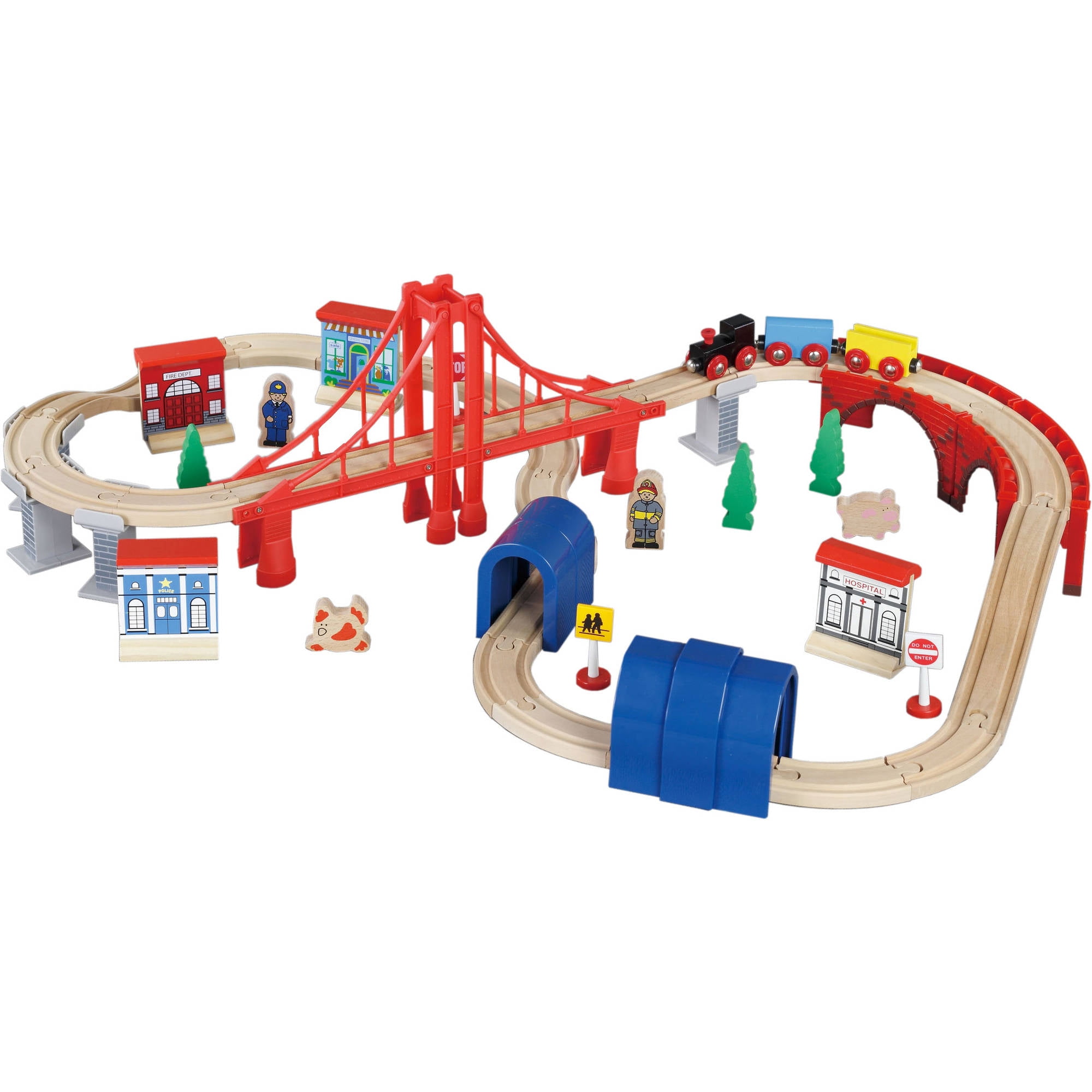 Train Tunnel Bridge Railway Track Building Rail Vehicle Play Set Child Toy 