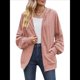 thumbnail image 1 of Sudadera con Capucha y Cremallera para Mujer, de Larga, Informal, de Gran Tamaño, con Bolsillos. Rosa M, 1 of 10