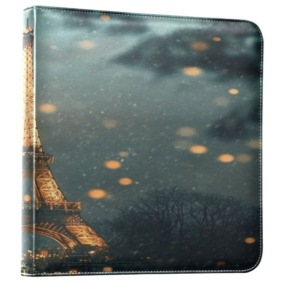 WOBOGO The Tower Of Paris Photo Albums 20 pages large capacity DIY self-adhesive page PU leather cover for family wedding anniversary baby vacation photos 24×11.8in