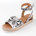 thumbnail image 3 of Sandalias Con Correa Hebilla en El Tobillo Zapatos Diarios Cuero PU para Mujer, 3 of 9