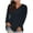Navy, variant on Nfurl Women's Plus Size T Shirts Casual Long Sleeve V Neck Blouses Loose Fit Solid Color Tunic Tops Ligthweight Cozy Tshirt Purple M