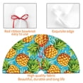 thumbnail image 4 of Lsque Pineapple Print Christmas Tree Skirt, Tree Skirt with Ties or Velcro, Perfect for Holiday Decorations, Halloween, and New Year-48", 4 of 7