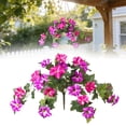thumbnail image 2 of Artificial Fake Flowers Plants for Outdoor Decoration, 1PCS Faux Petunias Silk Flower UV Resistant No Fade for Home Outside Garden Balcony Yard Porch Realistic Indoor Decor,Hot Pink,25.5x15.7", 2 of 9