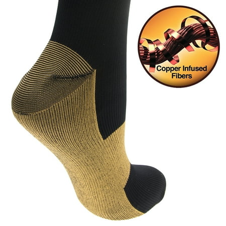 Compression Baseball Socks - 4 Pairs Copper-Infused Anti-Fatigue Compression Knee-High Health Socks Men Women