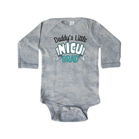 

Inktastic Daddy s Little Nicu Grad in Blue with Banner Gift Baby Boy or Baby Girl Long Sleeve Bodysuit