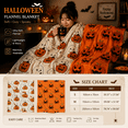 thumbnail image 3 of 59''x78'' Halloween Embroidered Blanket Cute Pumpkin Soft Cozy Fleece Throw Blankets for Couch Sofa Bed Warm Plush Holiday Decor Seasonal Throw Blanket, 3 of 9