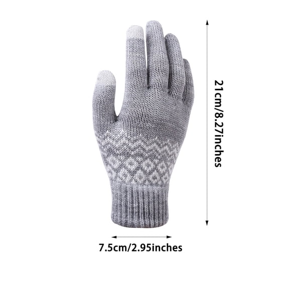 IROINNID Touchscreen Gloves for Men and Women Non-slip Warm Winter Artificial Knitting Wrist Gloves Mittens,White