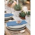 thumbnail image 5 of Blue Burlap Texture Cloth Napkins Set of 4 Reusable Dinner Napkins, Farmhouse Vintage Blue Cocktail Napkin Washable Table Napkins for Wedding/Holiday Party/Baby Shower 20"x20", 5 of 7