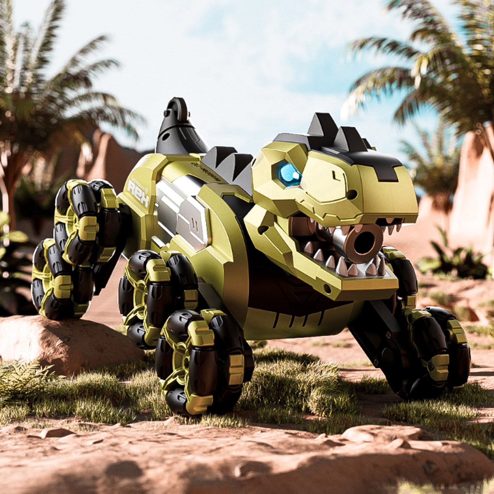 Dinosaur Remote Control Car Eight Wheel Sound Controlled Toy With Realistic Spray Function High Capacity Battery Motion Sensor Control For Indoor And Outdoor Upgrade Gesture Control Stunt Car Fast