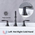 thumbnail image 5 of Hassch 3 Hole Bathroom Faucet, 2 Handle Bathroom Sink Faucet Modern Vanity Faucet with Supply Hoses, Pop Up Drain for Bathroom Sink, Oil-Rubbed Bronze Finished, 5 of 9