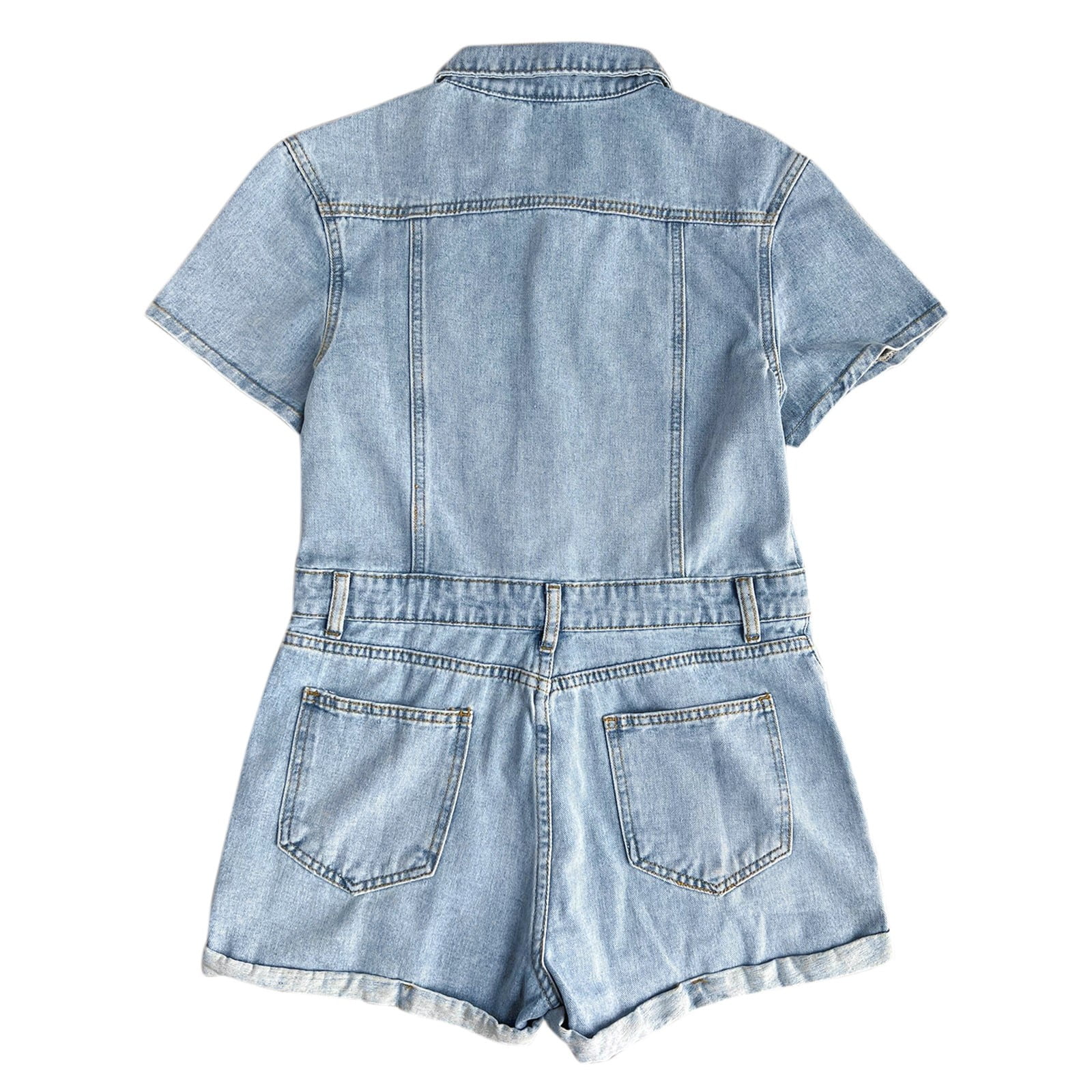 Fsqjgq Denim Jumpsuit for Women Shorts Plus Size Vintage