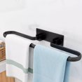 thumbnail image 4 of Toallero sin taladrar Vhermosa toallero plegable autoadhesivo de baño de aluminio negro mate, 4 of 5