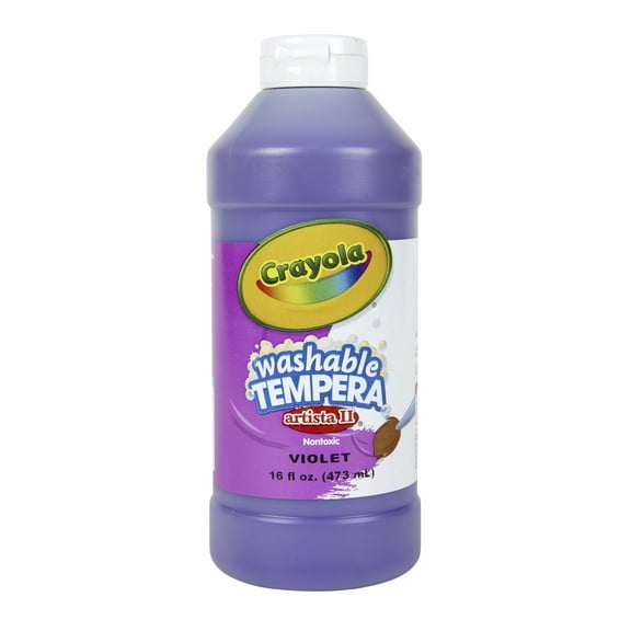 Crayola Artista II Non-Toxic Washable Tempera Paint, 1 pt Squeeze Bottle, Violet