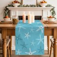 thumbnail image 2 of Table Runners 90 Inches Long Dress Scarves, Vintage Aqua Cyan Starfish Farmhouse Coffee/Dining/Kitchen Table Decor Table Runner for Living Room, Summer Coastal Beach Marine Life 13x90 Inch, 2 of 9