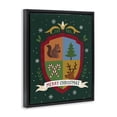 thumbnail image 4 of Stupell Industries Merry Christmas Woodland Crest Holiday Painting Black Floater Framed Canvas Art Prints Wall Art, 17 x 21, 4 of 10