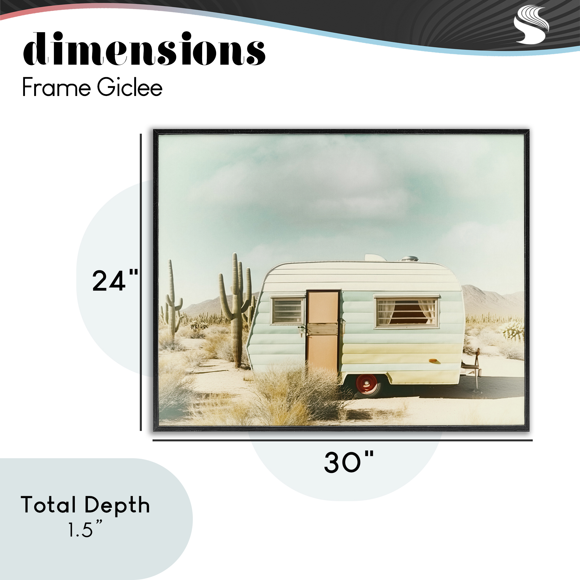Desert Trip Vintage Black Framed Giclee Art, design by Decent Exposures