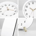 thumbnail image 5 of Reloj despertador analógico silencioso Vevor metal moderno blanco con luces decorativas 11 x 5,5 x 13 cm, 5 of 5