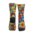 thumbnail image 2 of Unisex Autism Awareness Puzzles Novelty Ankle Socks Colorful ComfortSoft Lightweight Sports Athletic Socks, 2 of 7