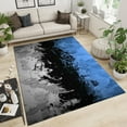 thumbnail image 2 of Gray Blue Black Watercolor Area Rug, Abstract Art Ink Texture Bedroom Carpet, Comfortable Soft with Non-Slip Backing Ideal for Living Room Study Office Dining Room Hallway Decor 5x7ft, 2 of 7