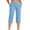 Blue, variant on LEAVINGSUO Capris Pants for Women With Elastic Waist Women's Casual High-Waisted Pocket Cropped Pants Black S