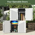 thumbnail image 3 of Aoxun Outdoor Storage Shed, 64 Cu.Ft Vertical Storage Sheds Outdoor with Floor, Outdoor Waterproof Storage Cabinet for Garage Storage, Pool Storage, Bike Shed, Garden Shed, Outdoor Storage(White), 3 of 9