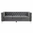 thumbnail image 2 of Morden Fort Modern Sofa with Deep Dutch Velvet, Iron Legs-Velvet Grey, 2 of 7