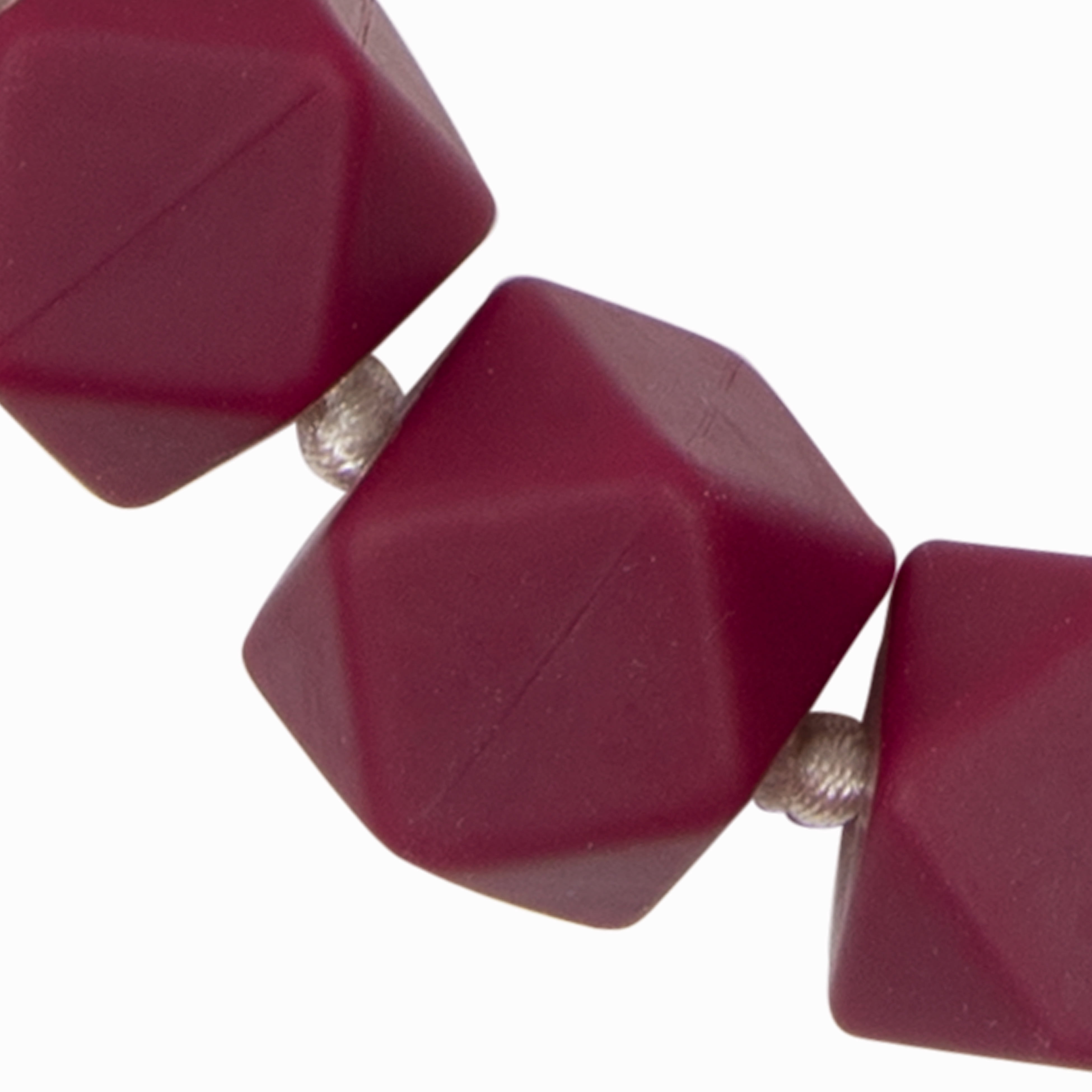 Nuby Teething Trends Teething Necklace, Pink/Red Double Strand Silicone Jewelry
