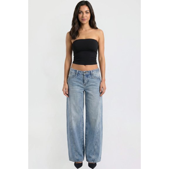 YMI Jeans Women's Joey Seamed Ultra Wide Leg Jeans