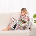 thumbnail image 4 of Chihuahua and Flower Florals Blanket Hoodies for Kids 6-13YR Oversize Wearable Blanket Hoodies for Boys Girls Teens, 4 of 7