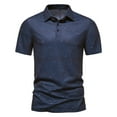 thumbnail image 2 of Men Spring Summer Leisure Sports Cotton Lapel Polo Shirts T-Shirt Short Sleeve Patchwork Mens Classic Stylish Casual Streetwear, 2 of 9