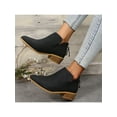thumbnail image 6 of Wazshop Women Chelsea Boot Mid Top Short Bootie Slip On Ankle Boots Nonslip Round Toe Shoes Ladies Waterproof Breathable Black 6.5, 6 of 9
