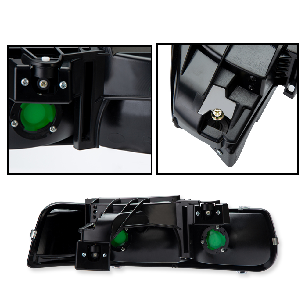 Clear Lens Black Housing Headlights Pair For 99-02 Silverado & 00-06 Suburban