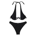 thumbnail image 1 of Conjunto de Bikini brasileño para mujer, bañador Sexy con sujetador de realce, traje de baño de 2 piezas de corte alto, ropa de playa con cordones 2024, 1 of 5