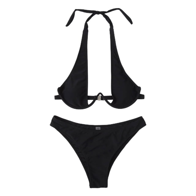Conjunto de Bikini brasileño para mujer, bañador Sexy con sujetador de realce, traje de baño de 2 piezas de corte alto, ropa de playa con cordones 2024