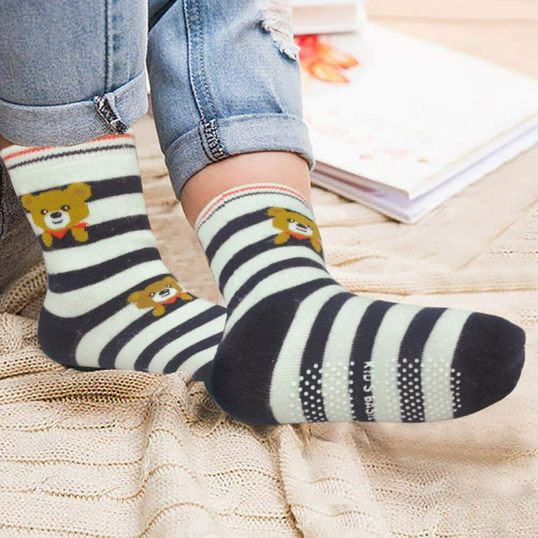12 Pairs Kids Non Slip Skid Socks Grips Sticky Slippery Cotton