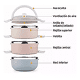 thumbnail image 2 of Toper Termico De 3 Pisos Lunch Box Fiambrera Escuela Oficina gris/rosa/beige, 2 of 4