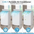 thumbnail image 3 of Air Conditioner 14000BTU, Drying, Fan & Cooling Modes 3-In-1 Portable Air Conditioners, Cools Room Up to 750 Sq. Ft, Portable AC with Remote Control, 24h Timer Function and Window Kit for Home, 3 of 7