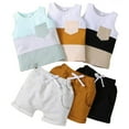 thumbnail image 4 of Baby Boy Summer Clothes Toddler Tank Tops Sleeveless T-Shirt and Solid Elastic Waist Shorts with Pocket Outfit Cute Infant Clothing 6 Month-5T, 4 of 6