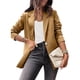 thumbnail image 1 of Chaqueta de traje Color sólido Slim Fit Mangas largas Chaqueta de oficina informal para mujer para otoño primavera Caqui XL, 1 of 4