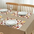 thumbnail image 3 of Harvest Dinner Placemats Set of 4, 12x18 Inch Rustic Linen Table Mats with Turkey and Pumpkin Pattern, Washable Farmhouse Dining Decor for Fall Gatherings, 3 of 6