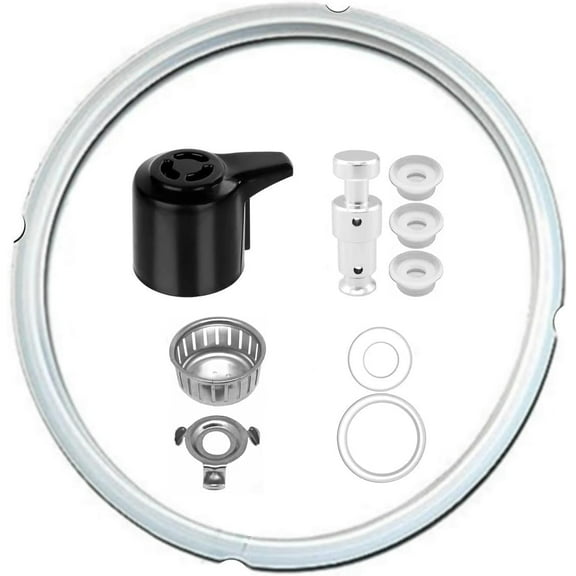 Replacement Parts Set for Instant Pot Duo 5, 6 Quart Qt IP-DUO50 IP-DUO60, Include Steam Release Handle Sealing Ring Steam Release Valve and Float Valve Seal Anti-Block Shield (Set of 10)