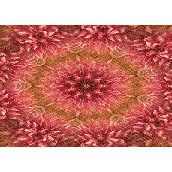 Ahgly Company Indoor Rectangle Patterned Bright Orange Area Rugs, 5' x 8'