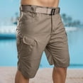 thumbnail image 2 of Razzly Men's Casual Stretch Shorts Slim Fit Zip Detail Comfortable Breathable Summer Lightweight Gym Outdoor Everyday Wear Men Running Shorts Men Designer Shorts Mens Denim Cargo Shorts 33(Khaki,M), 2 of 4