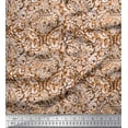 thumbnail image 1 of Soimoi Poly Georgette Fabric Leaves & Floral Batik Print Sewing Fabric Yard 52 Inch Wide, 1 of 3