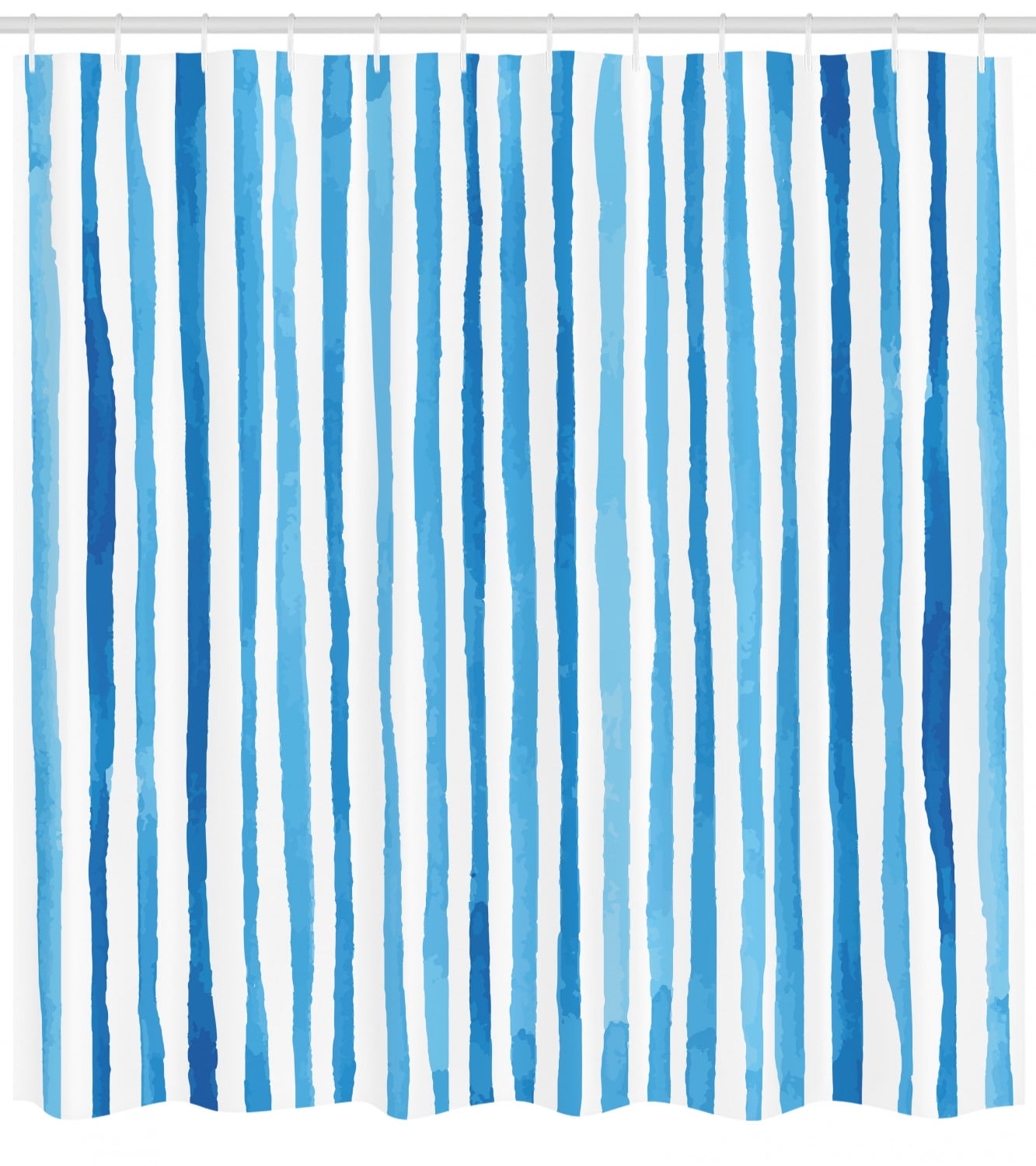 Harbour Stripe Shower Curtain, Watercolor Stripes Paintbrush Color