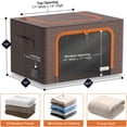 thumbnail image 5 of Sorbus Storage Bins with Metal Frame - Stackable & Foldable Clothes Organizer Bags - Oxford Fabric Storage Containers with Large Clear Window & Carry Handles Organization for Bedding Linen & Clothing, 5 of 5